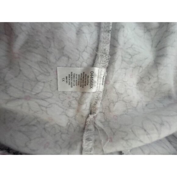Character 1X Pajama Set Shorts Cotton Blend Daisy Floral White Pink - Picture 8 of 8